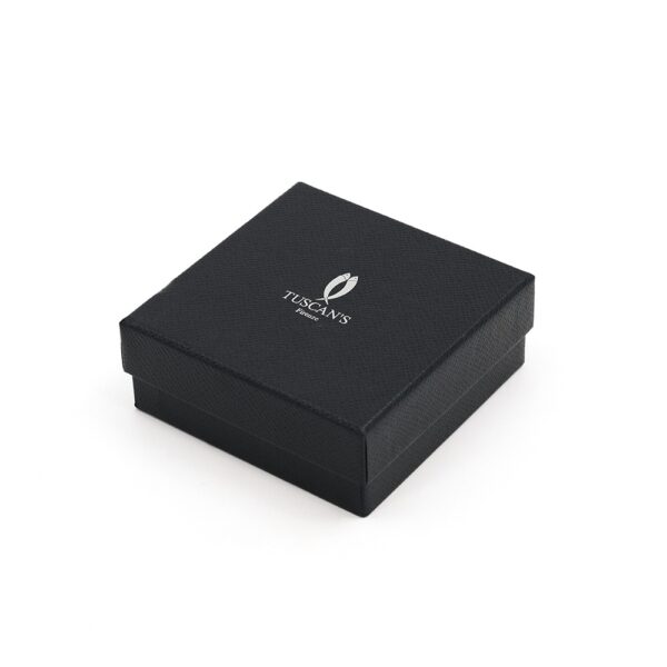 Silver Foil Textured Two-Piece Leather Accessories Gift Box Silver Foil Textured Two-Piece Leather Accessories Gift Box
