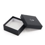 Confezione regalo in pelle a due pezzi con effetto lamina d'argento