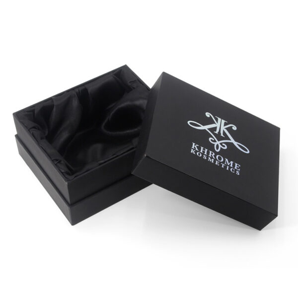 Black Cosmetic Presentation Box with Satin Padded Insert Black Cosmetic Presentation Box with Satin Padded Insert