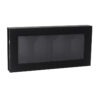 Black Hinged Perfume Box with Window and Four-Bottle Insert Black Hinged Perfume Box with Window and Four-Bottle Insert