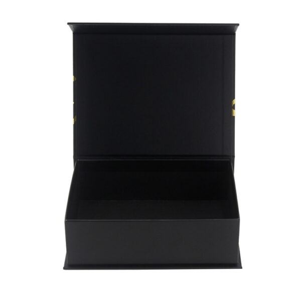 Black Magnetic Olive Oil Gift Box with Gold Foil Branding