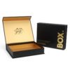 Black Magnetic Rigid Gift Box with Gold Foil Logo Detail