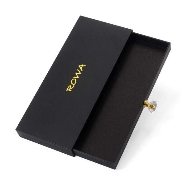 Black Rigid Hair Extension Drawer Box with Crystal Pull Black Rigid Hair Extension Drawer Box with Crystal Pull