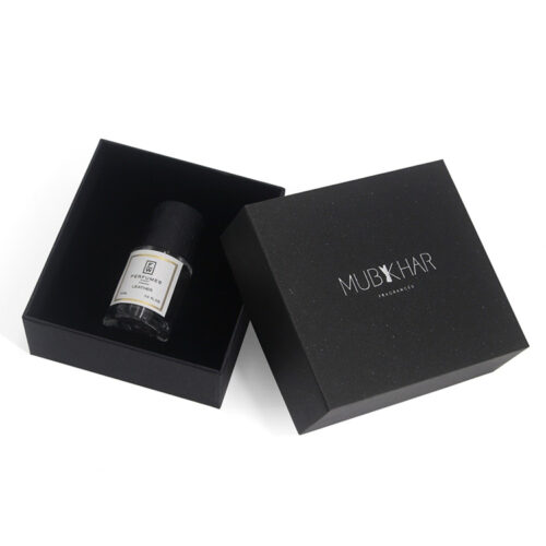 Black Rigid Perfume Gift Box with Lift-Off Lid and Insert