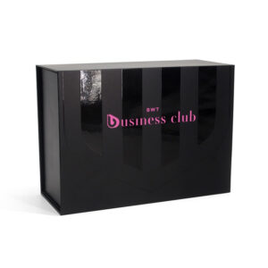 Black Rigid VIP Card Box with Divider Insert and Spot UV