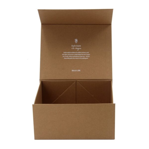 Collapsible Kraft Wine Glass Gift Box with Magnetic Lid Collapsible Kraft Wine Glass Gift Box with Magnetic Lid