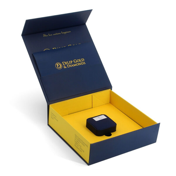 Collapsible Magnetic Jewelry Presentation Box with Gold Foil