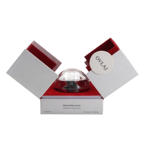 Double-Door Anti-Aging Cream Box with Fitted Red Insert Double-Door Anti-Aging Cream Box with Fitted Red Insert