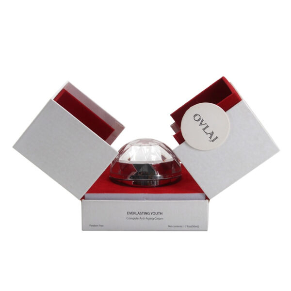 Double-Door Anti-Aging Cream Box with Fitted Red Insert