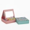 Floral Printed Hinged-Lid Cosmetic Gift Box with Window Floral Printed Hinged-Lid Cosmetic Gift Box with Window