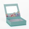 Floral Printed Hinged-Lid Cosmetic Gift Box with Window Floral Printed Hinged-Lid Cosmetic Gift Box with Window