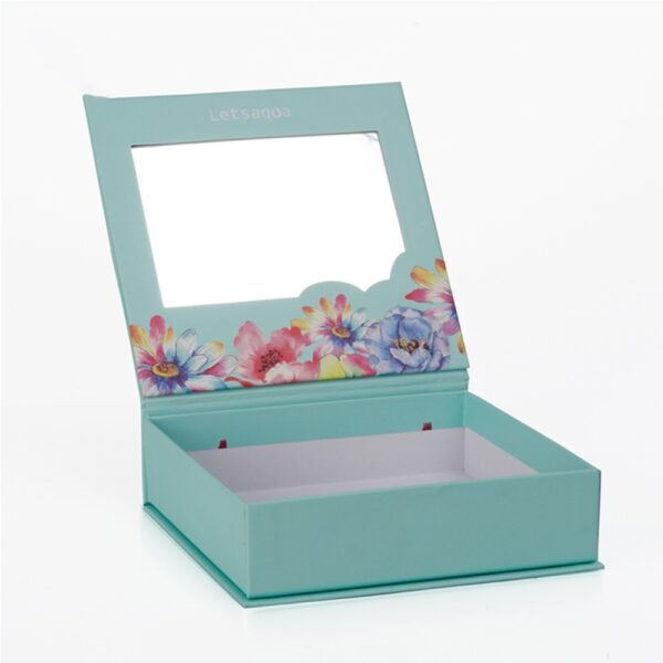 Floral Printed Hinged-Lid Cosmetic Gift Box with Window Floral Printed Hinged-Lid Cosmetic Gift Box with Window