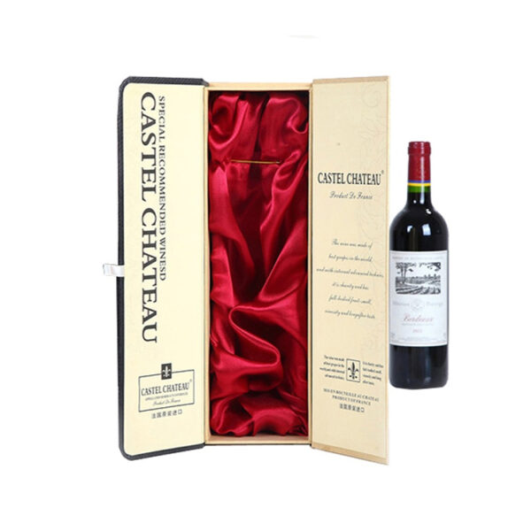 Foil Printed Double-Door Wine Gift Box with Satin Lining