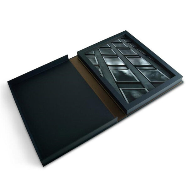 Foil Stamped Book-Style Sample Presentation Box with Tray