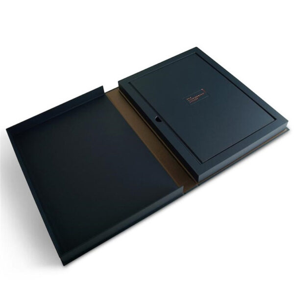 Foil Stamped Book-Style Sample Presentation Box with Tray