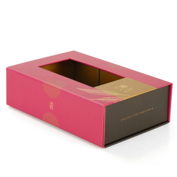 Foil Stamped Collapsible Rigid Gift Box with Display Window