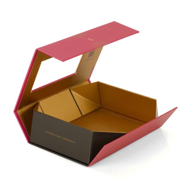 Foil Stamped Collapsible Rigid Gift Box with Display Window