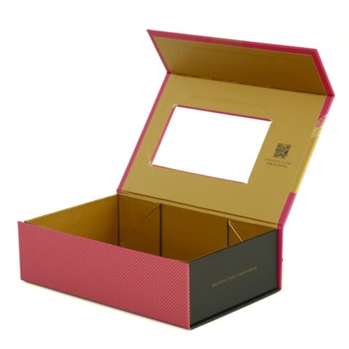 Foil Stamped Collapsible Rigid Gift Box with Display Window Foil Stamped Collapsible Rigid Gift Box with Display Window