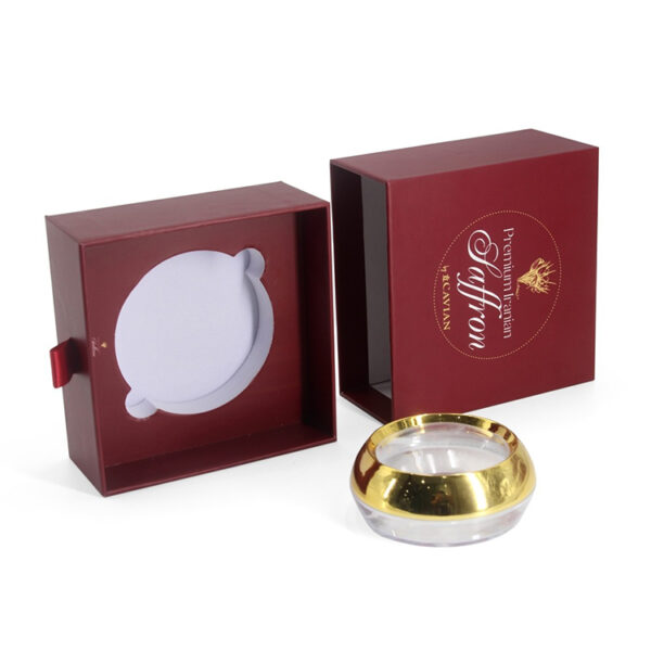 Foil Stamped Saffron Drawer Gift Box with Die-Cut Insert