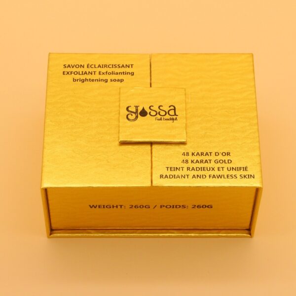 Gold Double-Door Brightening Soap Gift Box with Foam Insert