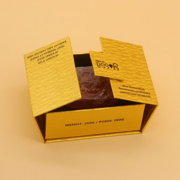 Gold Double-Door Brightening Soap Gift Box with Foam Insert