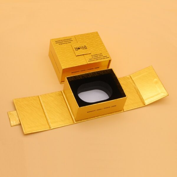 Gold Double-Door Brightening Soap Gift Box with Foam Insert