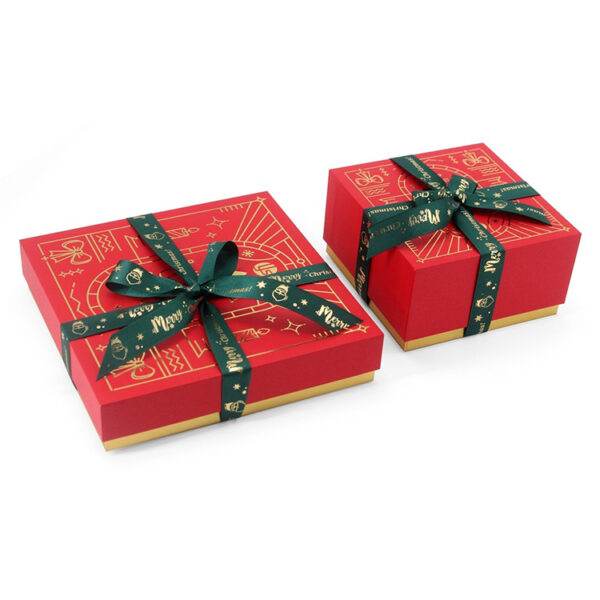 Gold Foil Christmas Rigid Stationery Gift Box with Insert