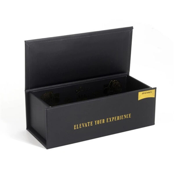 Gold Foil Pre-Roll Cone Hinged-Lid Rigid Presentation Box Gold Foil Pre-Roll Cone Hinged-Lid Rigid Presentation Box