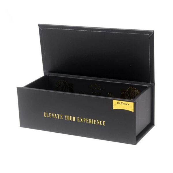 Gold Foil Pre-Roll Cone Hinged-Lid Rigid Presentation Box Gold Foil Pre-Roll Cone Hinged-Lid Rigid Presentation Box