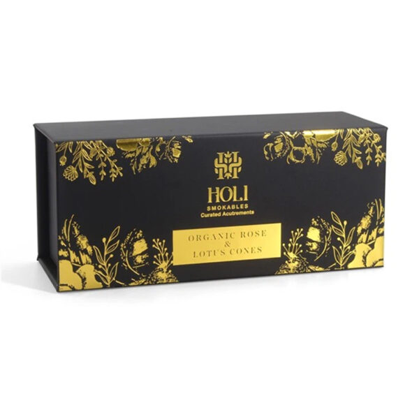 Gold Foil Pre-Roll Cone Hinged-Lid Rigid Presentation Box Gold Foil Pre-Roll Cone Hinged-Lid Rigid Presentation Box