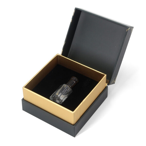 Gold Foil Stamped Hinged Perfume Box with Velvet Insert Gold Foil Stamped Hinged Perfume Box with Velvet Insert