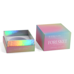 Holografische, stabile Kerzen-Geschenkbox mit maßgefertigter Schaumstoffeinlage