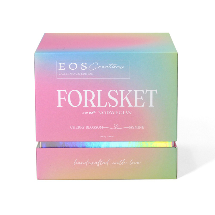 Holographic Rigid Candle Gift Box with Custom Foam Insert