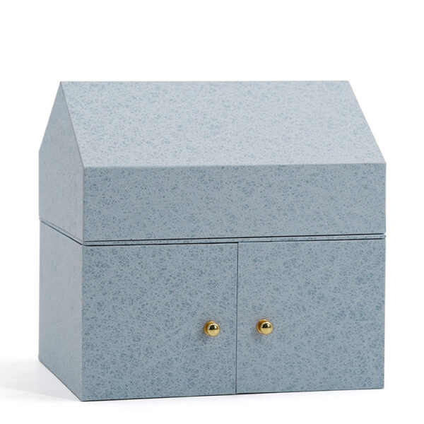 House-Shaped Rigid Jewelry Box with Double Doors and Drawers House-Shaped Rigid Jewelry Box with Double Doors and Drawers