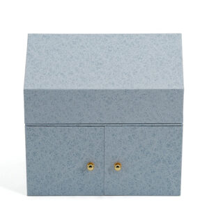 House-Shaped Rigid Jewelry Box with Double Doors and Drawers