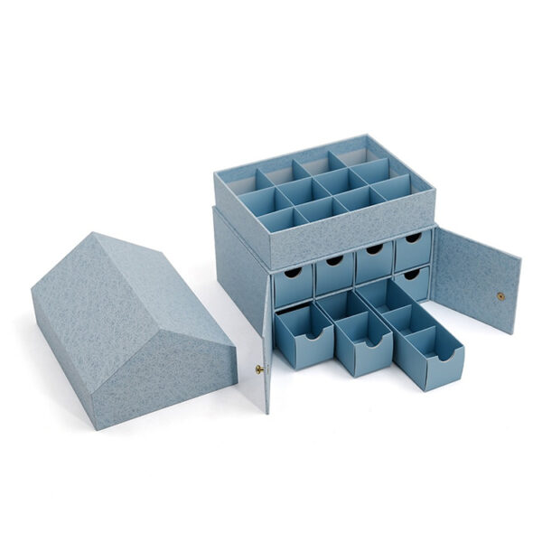 House-Shaped Rigid Jewelry Box with Double Doors and Drawers House-Shaped Rigid Jewelry Box with Double Doors and Drawers