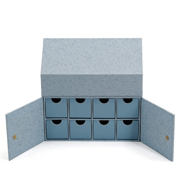 House-Shaped Rigid Jewelry Box with Double Doors and Drawers House-Shaped Rigid Jewelry Box with Double Doors and Drawers