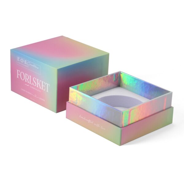 Iridescent Rigid Candle Gift Box with Die-Cut Foam Insert Iridescent Rigid Candle Gift Box with Die-Cut Foam Insert