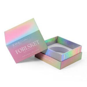 Iridescent Rigid Candle Gift Box with Die-Cut Foam Insert