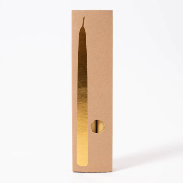 Kraft Paper Drawer Taper Candle Box with Gold Foil Stamping