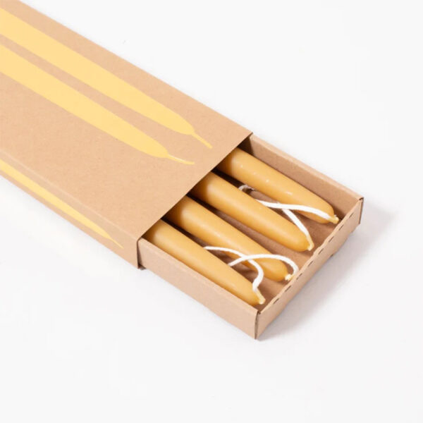Kraft Paper Drawer Taper Candle Box with Gold Foil Stamping