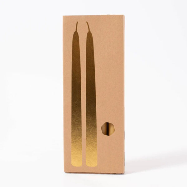 Kraft Paper Drawer Taper Candle Box with Gold Foil Stamping