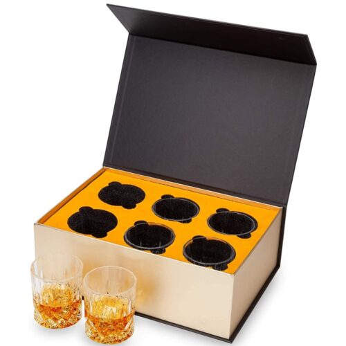 Magnetic Closure Whisky Glass Gift Box with Foam Insert Magnetic Closure Whisky Glass Gift Box with Foam Insert