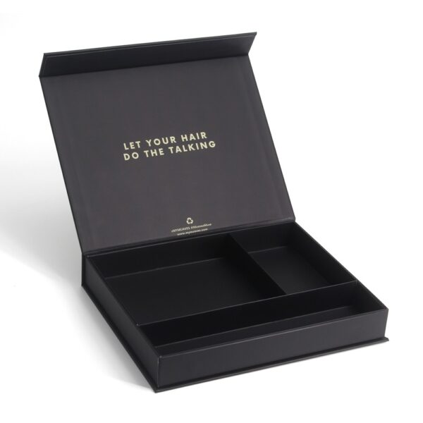 Magnetic Hair Wrap Presentation Box with Divided Insert Magnetic Hair Wrap Presentation Box with Divided Insert