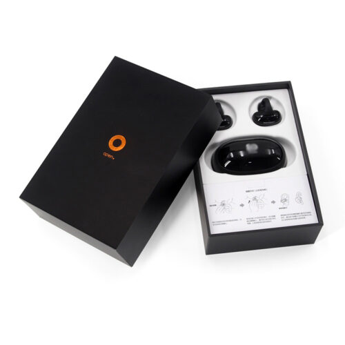 Matte Black Rigid Earbud Packaging Box with Foam Insert