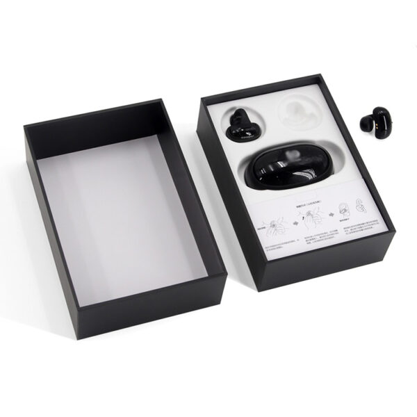 Matte Black Rigid Earbud Packaging Box with Foam Insert
