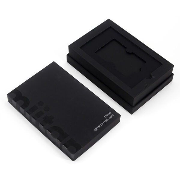 Matte Black Rigid VIP Card Box with Precision-Cut EVA Insert