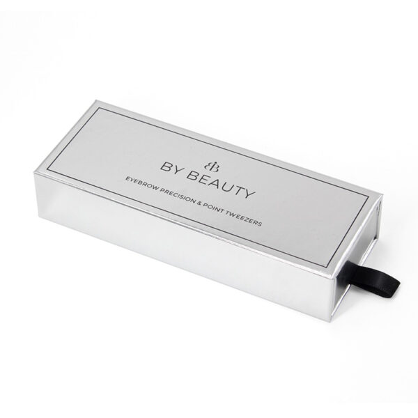 Metallic Drawer Eyebrow Tweezer Gift Box with Velvet Insert