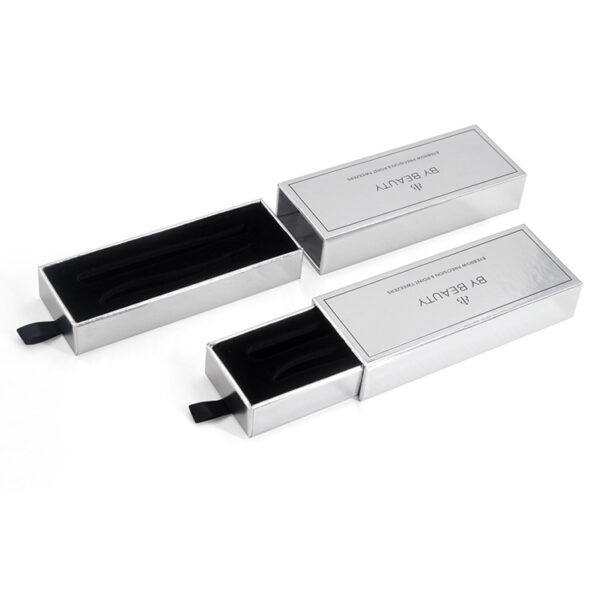 Metallic Drawer Eyebrow Tweezer Gift Box with Velvet Insert