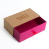 Natural Kraft Drawer Gift Box with Pink Satin Ribbon Pull Natural Kraft Drawer Gift Box with Pink Satin Ribbon Pull